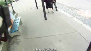 Fucked For Cash Near The Bus Stop