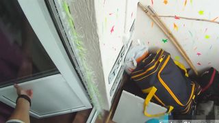 Babe Fucked On A Balcony