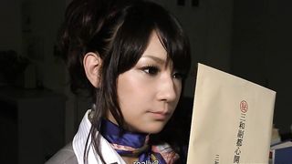 Naughty office babe demands favors from guys