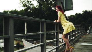 Teasing On The Bridge - Elin Flame