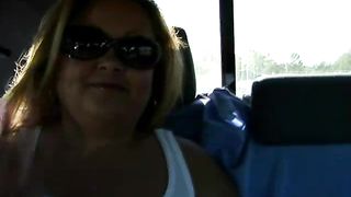 Curvy Blonde BBW in a Park