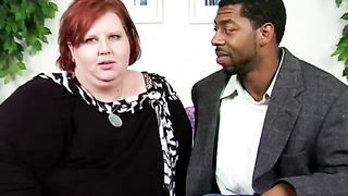 Fat Redhead Seduces a Black Guy
