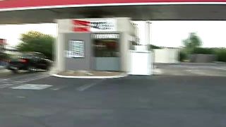 Cute BBW in the Gasoline Station
