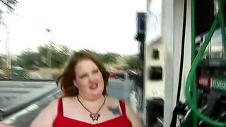Cute BBW in the Gasoline Station