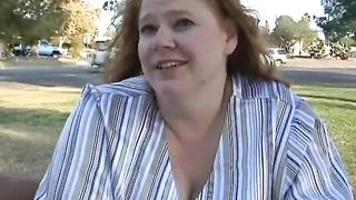 Brunette BBW Red Roze Dishing It Out