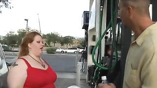 Fat Brunette Sizes Up the Cock